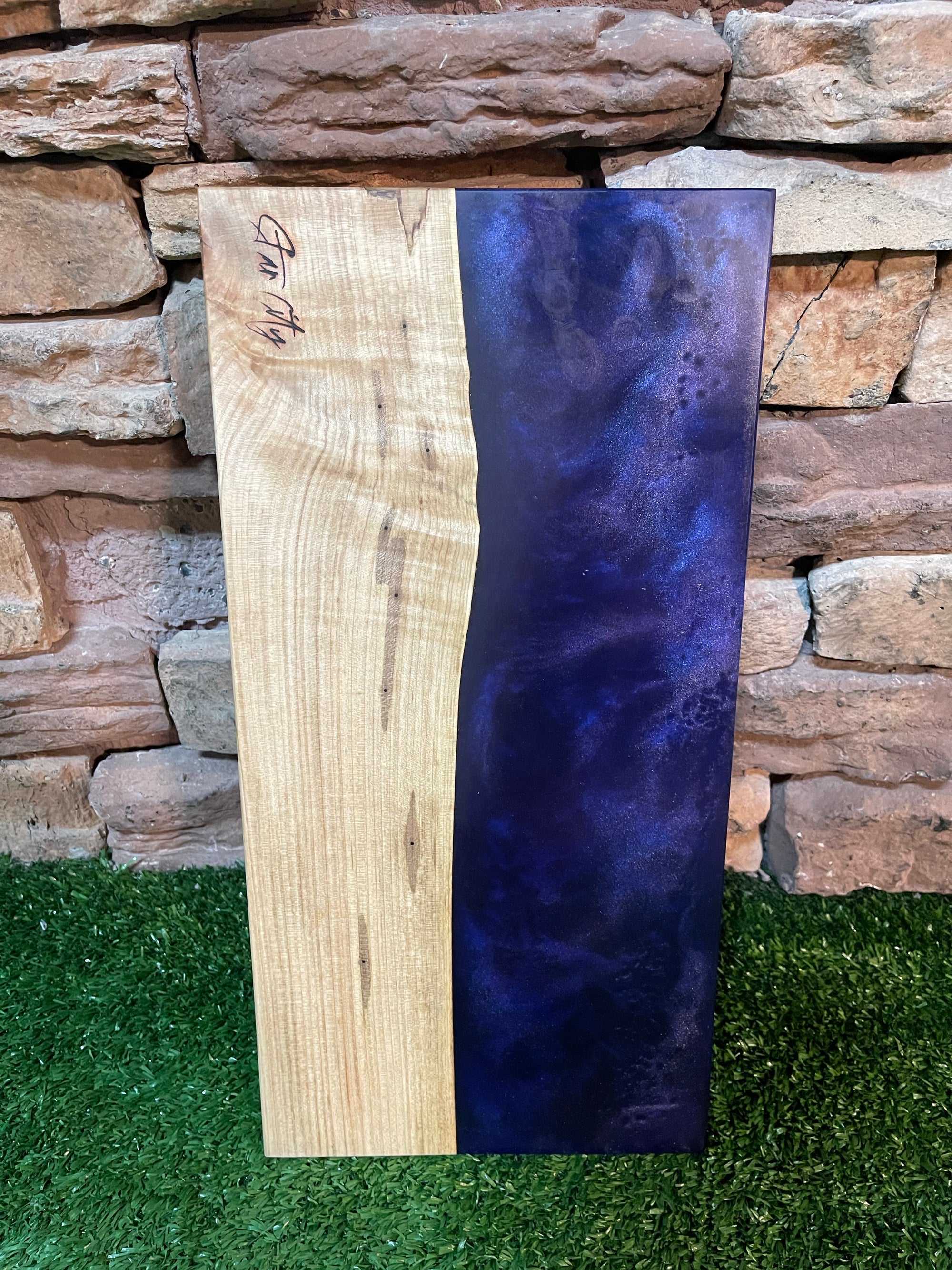Spalted Maple Charcuterie Board- Purple