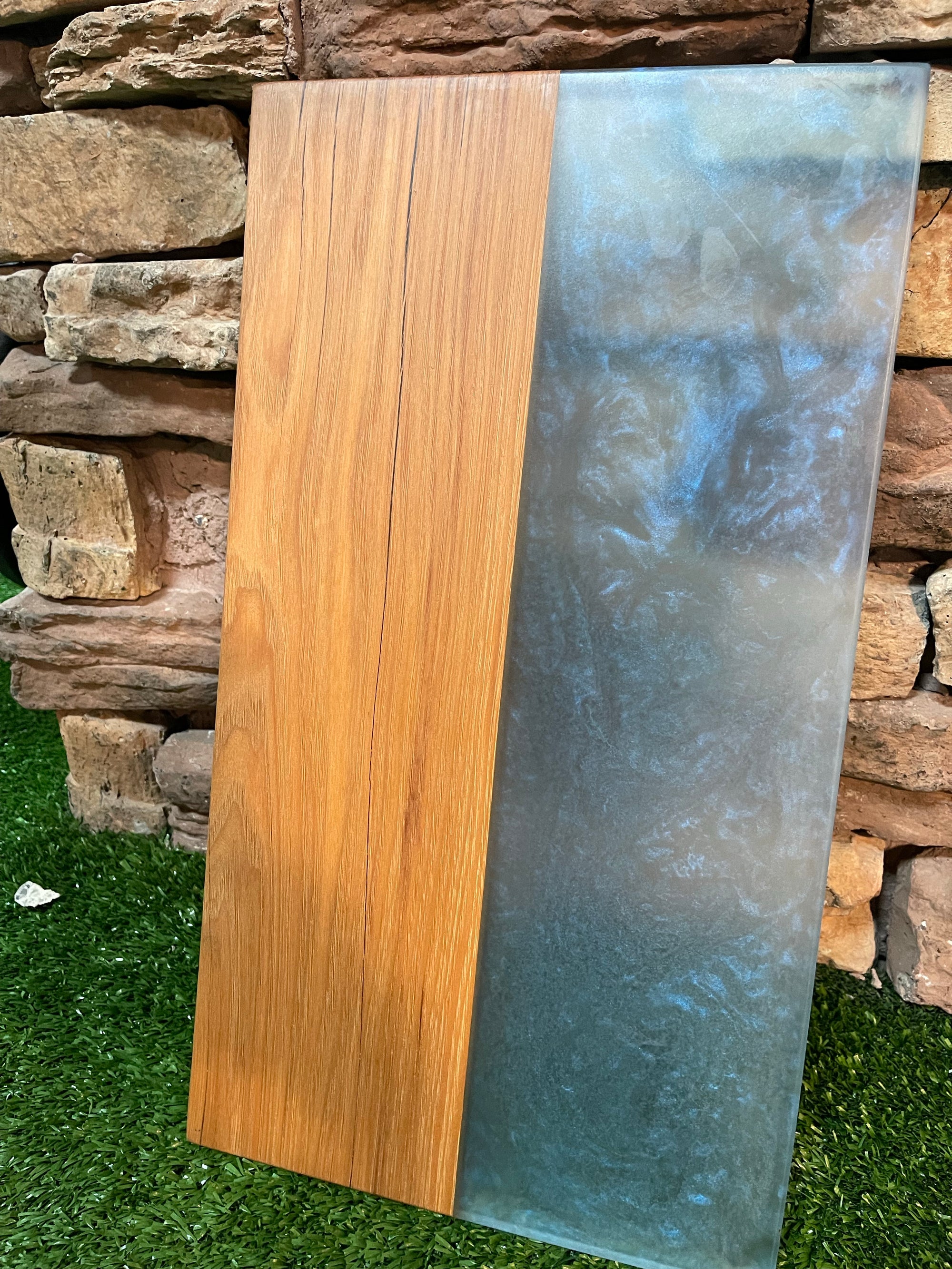 Hickory Charcuterie Board- Translucent Blue