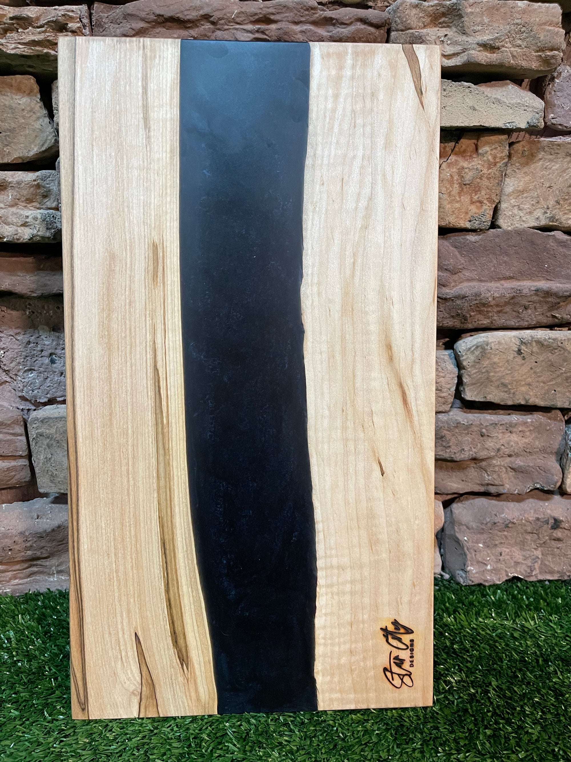 Spalted Maple Charcuterie Board- Midnight Blue Pearl